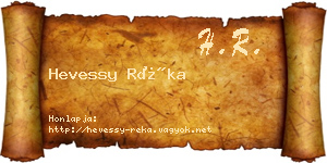 Hevessy Réka névjegykártya